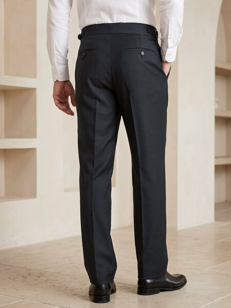 Black Imported Straight Fit Gurkha Pant (FDT-445)