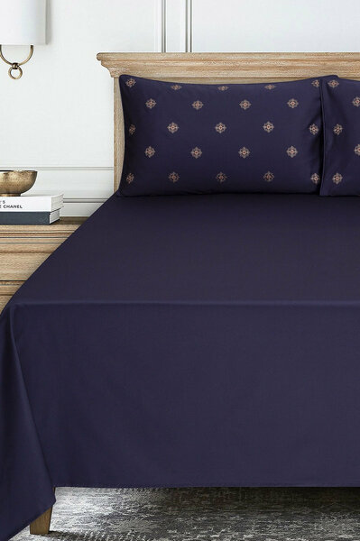 Smoke T-400 Embroidered Bed Sheet Set