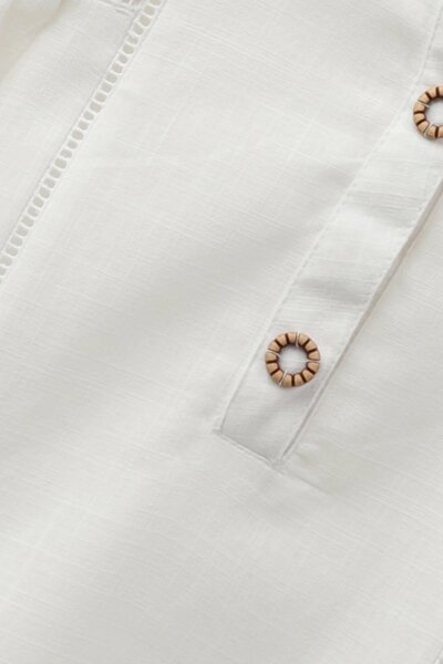White Textured Cotton Top