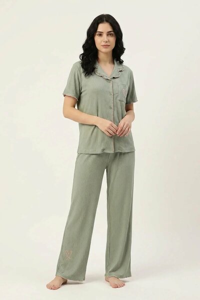 BLS - Ribbed Cotton Pajama Set - Green