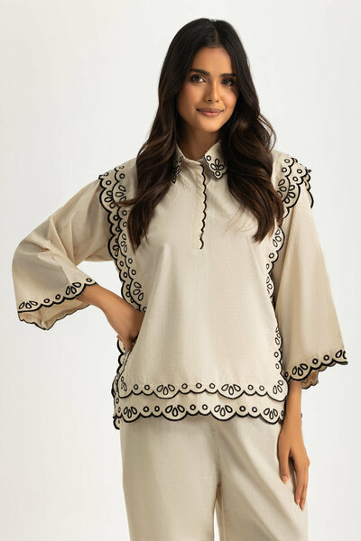 Dobby Embroidered Co-Ord Set