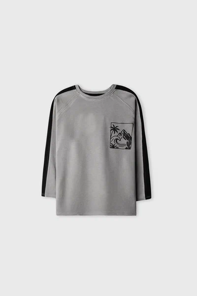 Boys Shadow Grey Raglan Tee