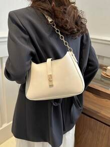 Shein - Popular Small Fragrance Leather Women's Bag 2024 Summer Armpit Temperament Light Luxury Chain Shoulder Bag