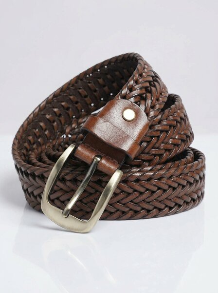 Light Brown Braided Leather Belt (BELT-951)