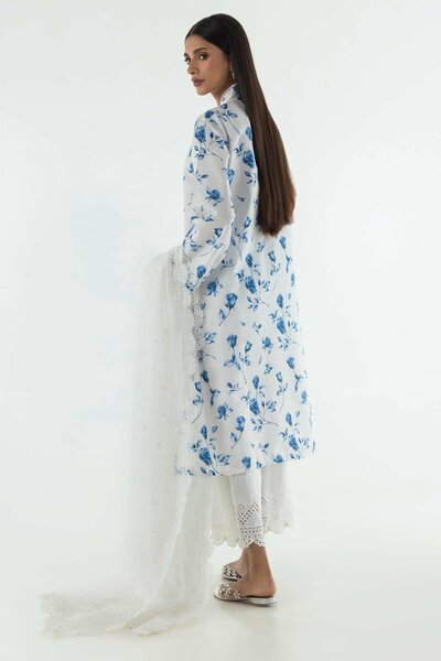 Stitched Lawn Embroidered Shirt