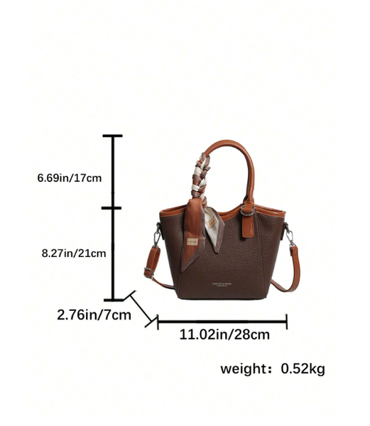 Shein - Coffee Brown Hand-Held Vegetable Basket Bag