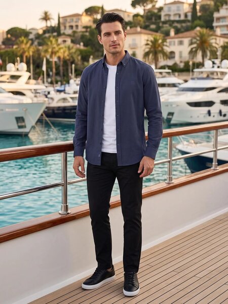 Navy Blue Oxford Shirt (CSB-341)