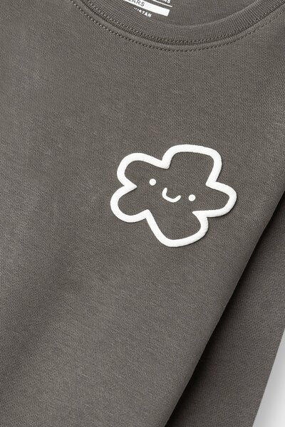 Girls Kind Bloom Charcoal Fleece Sweatshirt
