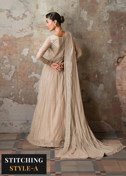 Emirah by Zarif Embroidered Net Suit Unstitched 3 Piece ZR25UF ZEF 02- Breeze - Formal Collection