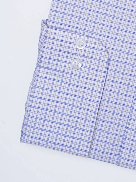White & Blue Checkered, Elite Edition, Cutaway Collar Men’s Formal Shirt (FS-2637)