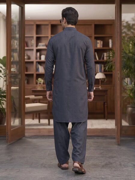 Grey Designer Shalwar Kameez (SK-714)