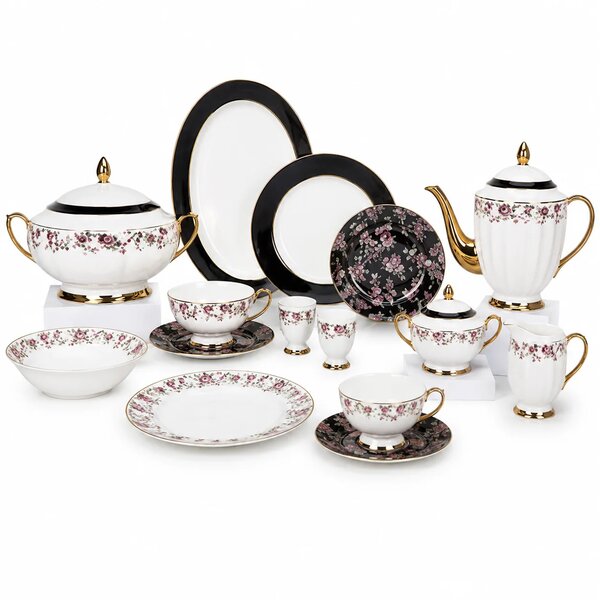 Premium 65-Piece Dinner Set | Elegant Complete Dinnerware & Serving Set
