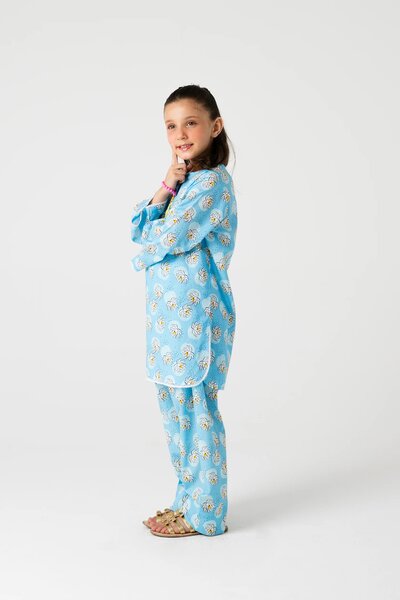 Sky Blossom Cotton Kurta Shalwar - 2pc