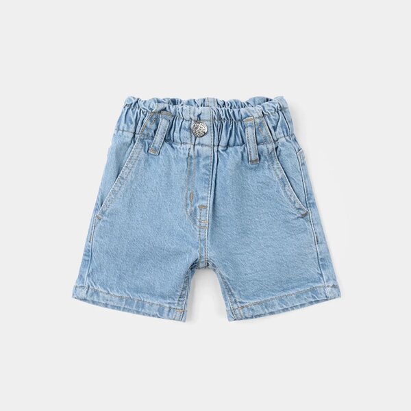 Infant Girls Denim Rigid Shorts - Light Blue