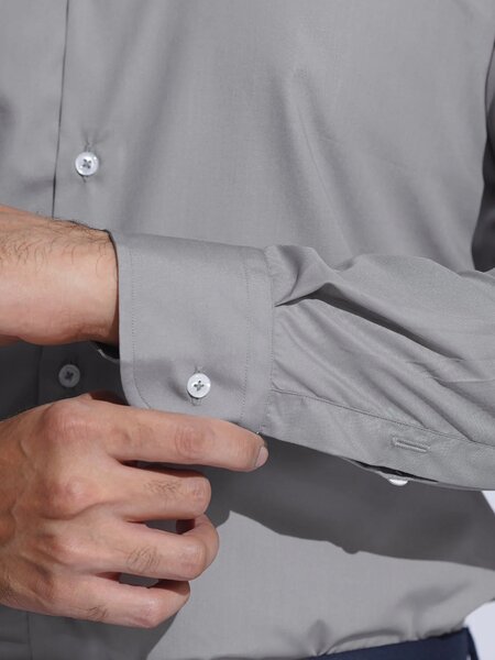 Light Grey Plain, Cutaway Collar, Elite Edition, Men’s Formal Shirt (FS-2497)