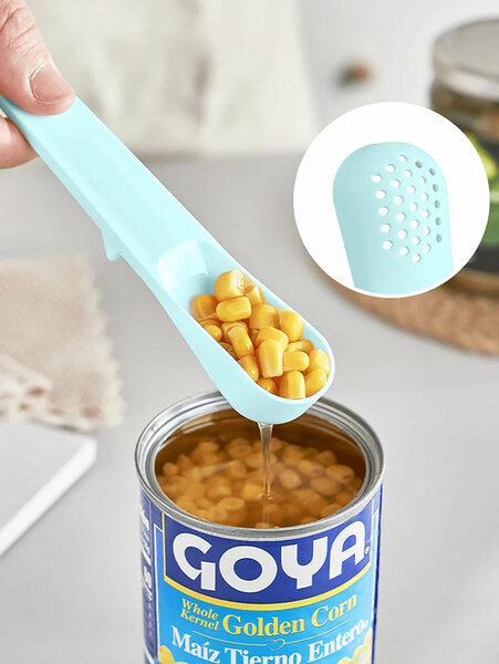 Shein - 1pc Portable Multifunctional Can Spoon, Two-In-One Strainer Spoon And Fork, Pickling Fruit Fork,