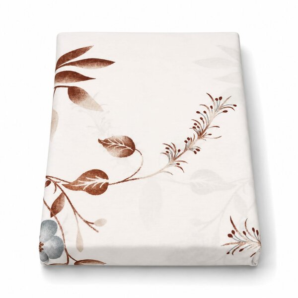Brown Florals Double Bed Sheet 96x102"