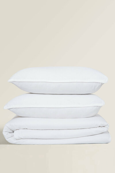 White Cube Dobby Quilt Cover Set