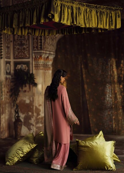 Rekha by Casualite RTW Embroidered Viscose Silk 3 Piece Suit CL26RVR Laila - Festive Collection