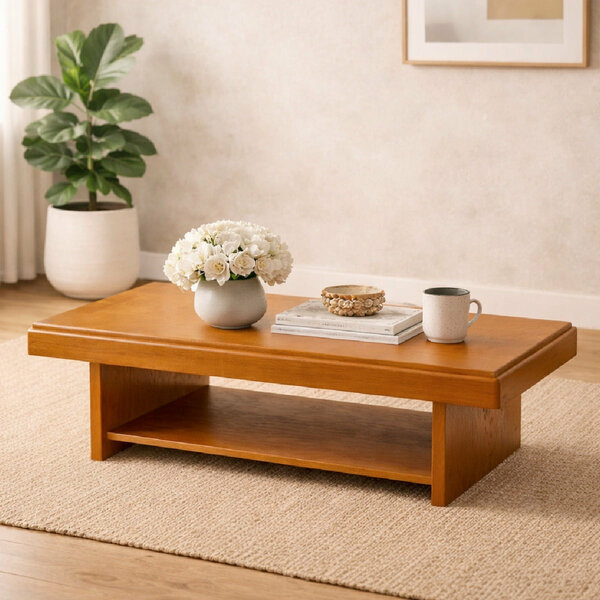 Elan Solid Wood Coffee Table with Open Shelf