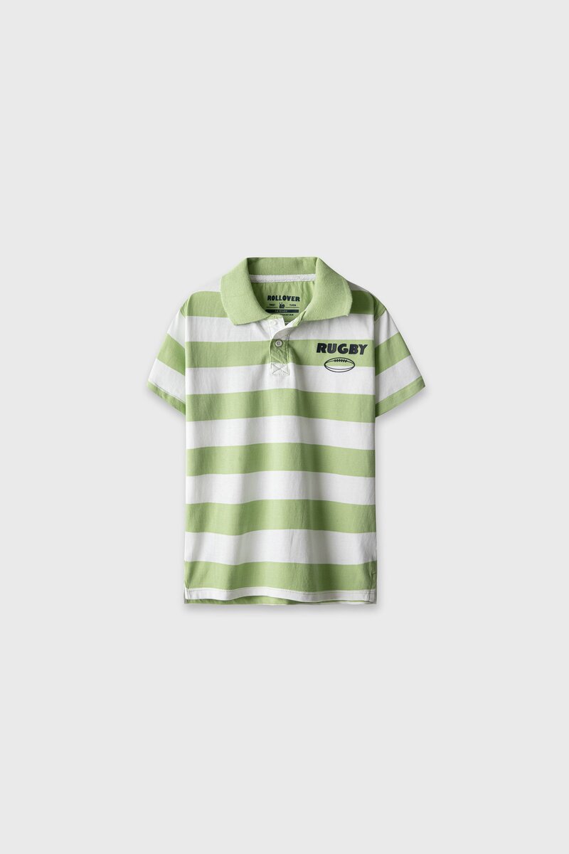 Boys Pistachio Rugby Polo Shirt
