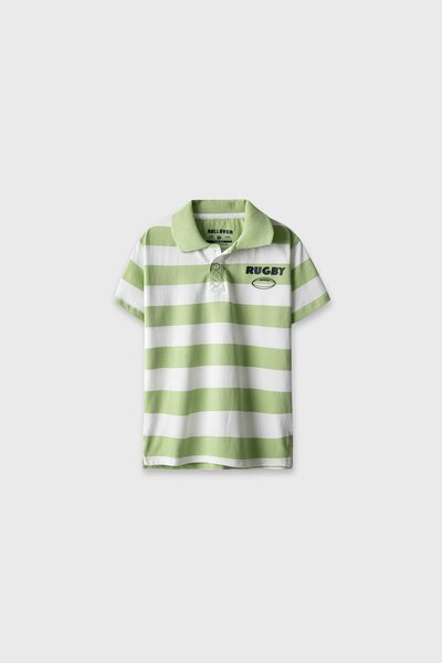 Boys Pistachio Rugby Polo Shirt