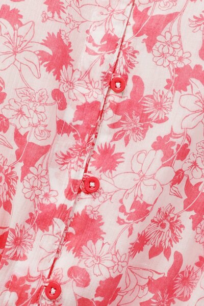 Red Floral Cotton Top
