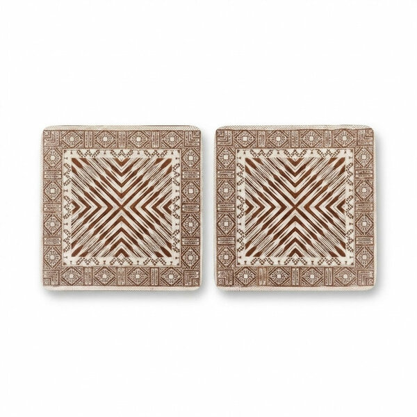 2 Pcs Coaster White Patch Printed – Tribal