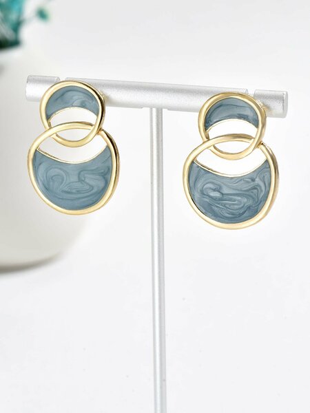 Shein - 2pcs/set Round Stud Earrings