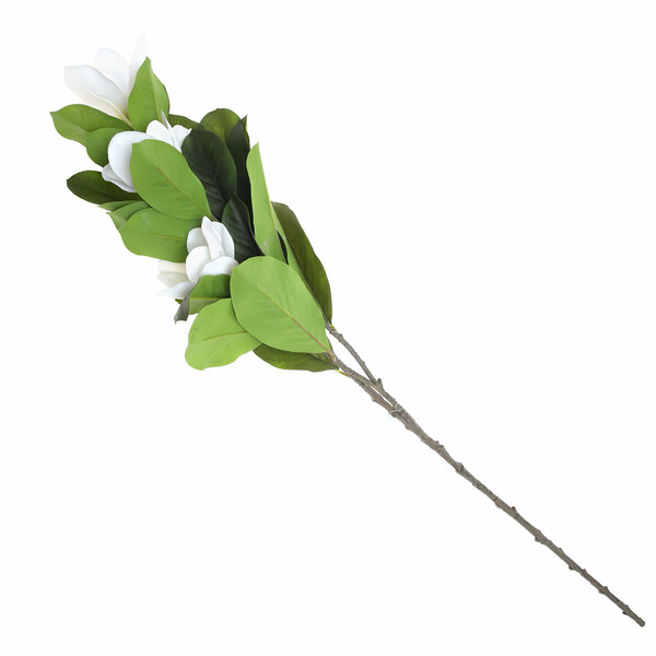 Artificial White Magnolia Flower Stem – Elegant Faux Magnolia Branch for Home Décor & Floral Arrangements