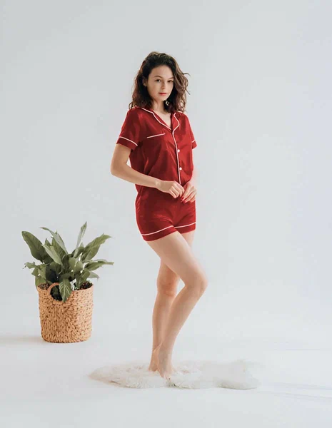 Vybe - Button Down Silk With Short - Maroon