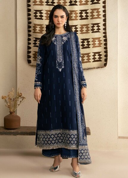 Xenia Formals Unstitched Embroidered Raw Silk 3 Piece Suit XF-1167 Inali - Festive Collection