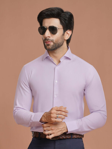 Light Purple Plain, Cutaway Collar, Elite Edition, Men’s Formal Shirt (FS-2469)