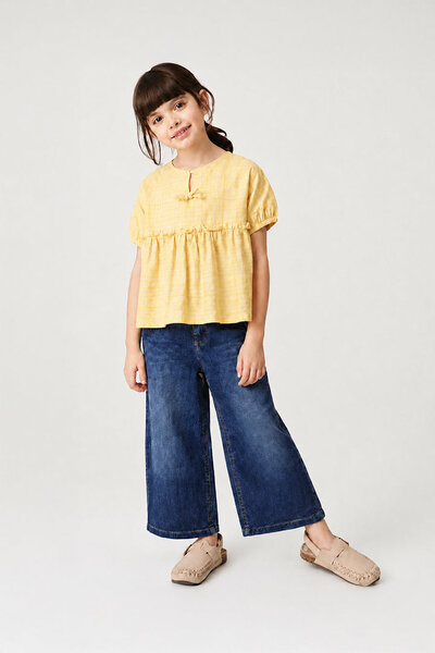 Yellow Gingham Cotton Top