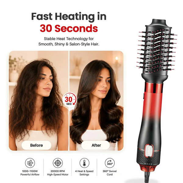 VGR - V-484 Professional 1000-1100W | 4 IN 1 Hot Air Brush