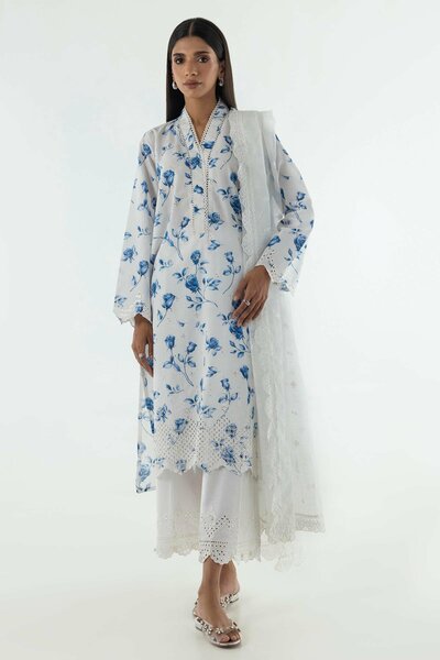 Stitched Lawn Embroidered Shirt