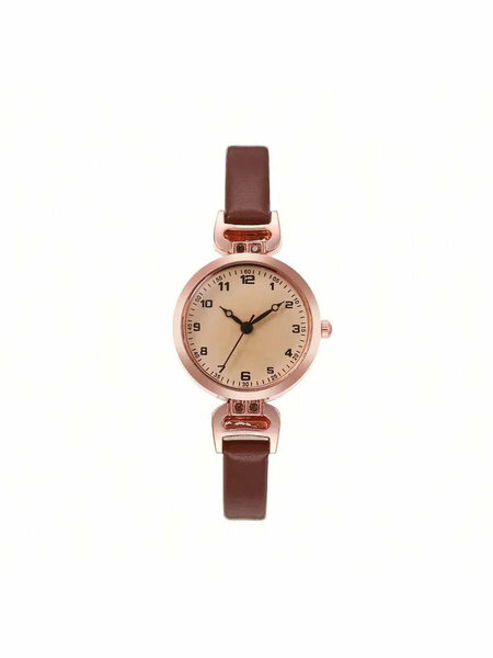 Shein - 1pc Vintage Watch For Women, Student Fashion Lightweight Luxury English Style Small Dial Quartz Watch