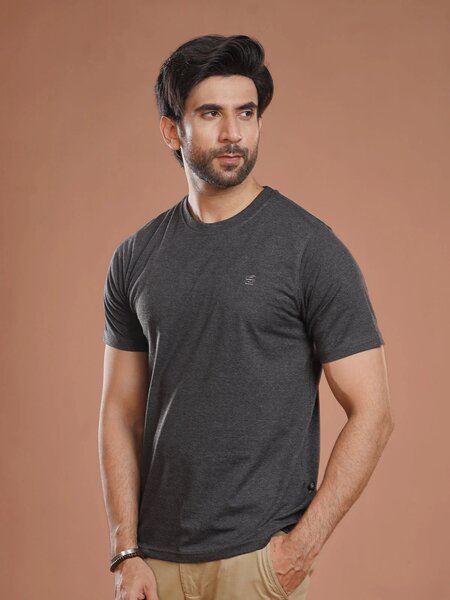Charcoal Stretchable T-Shirt (TEE-326)