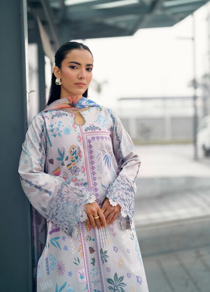 Zync by Florent Unstitched Embroidered Lawn 3 Piece Suit FL26ZU FZ-9B - Summer Collection