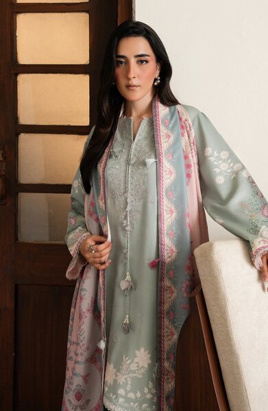 Bellini by Seran Unstitched Embroidered Corduroy 3 Piece Suit SN26UBW Nelle D-05 - Winter Collection