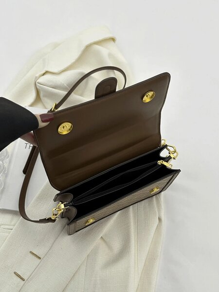 Shein - New Arrival Vintage Prints Small Square Shoulder Crossbody Bag