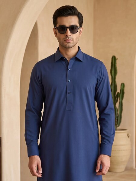Royal Blue Designer Shalwar Kameez (SK-771)