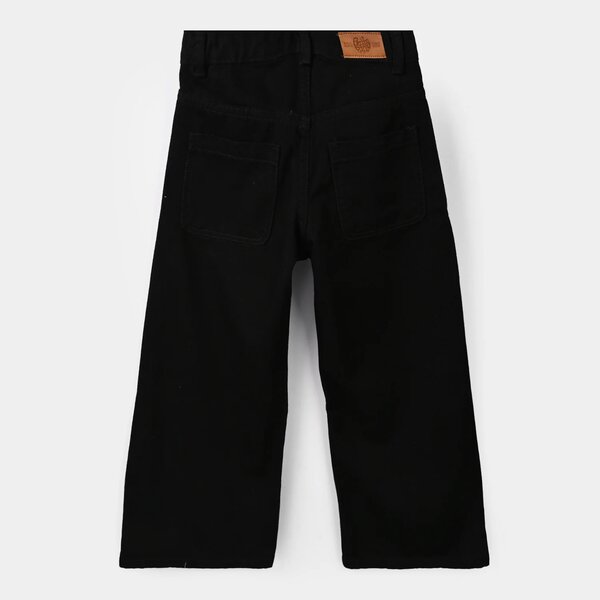 Girls Denim Rigid Pant - Black