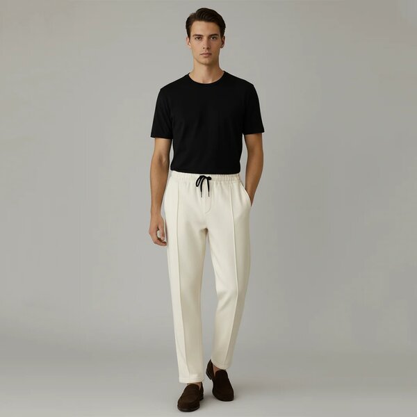 Vybe - Pleated Trouser - White