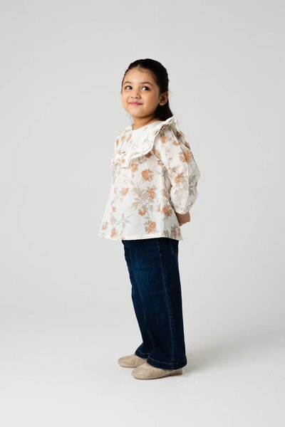 Autumn Petal Printed Cotton Top