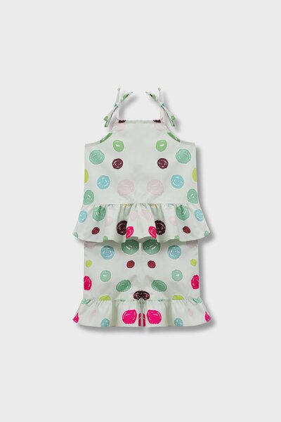 Green Abstract Print Dress Set