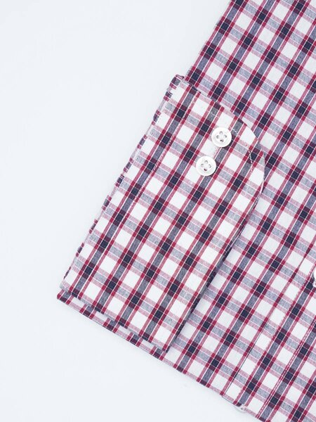 Maroon & Navy Checkered, Elite Edition, Cutaway Collar Men’s Formal Shirt (FS-2248)