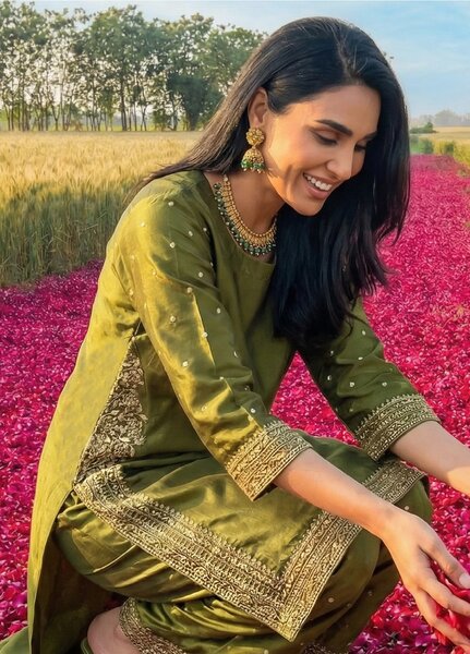 Noorma Kaamal RTW Embroidered Raw Silk Co Ords Set NK26PRS NK-RSE-10 - Festive Collection