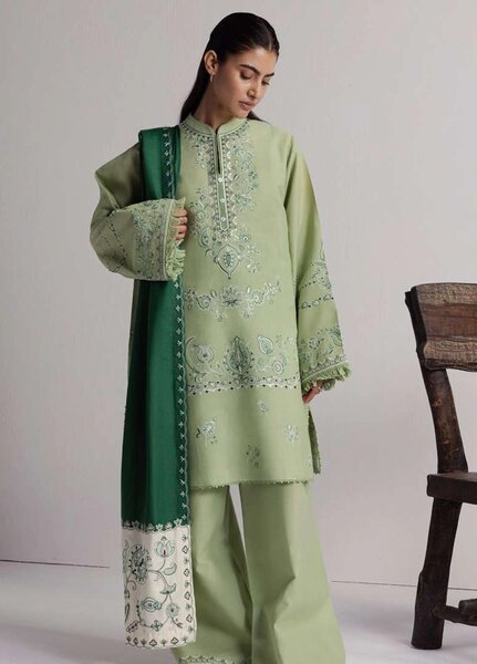 Coco by Zara Shahjahan Unstitched Khaddar 3 Piece Suit CZS26UKW NEELAM 4B - Winter Collection