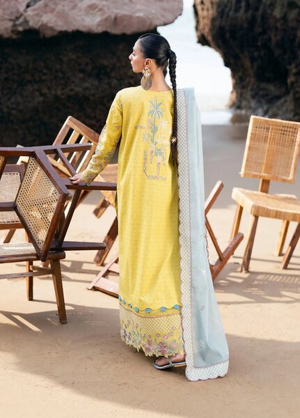 Florent Unstitched Embroidered Luxury Lawn 3 Piece Suit FL26UL FL-4B - Festive Collection